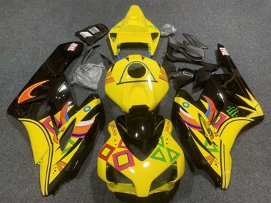 Carénages Moto Honda CBR1000RR 2004-2005 - Jaune Noir Brillant Orange Abordables