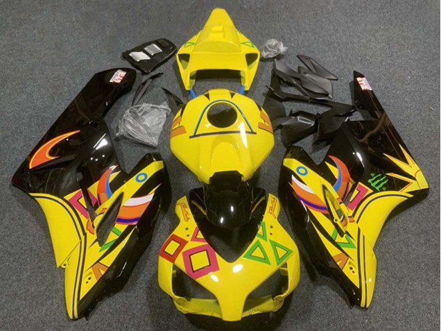 Carénages Moto Honda CBR1000RR 2004-2005 - Jaune Noir Brillant Orange