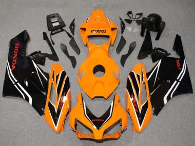 Carénages Moto Honda CBR1000RR 2004-2005 - Orange Blanc Noir Brillant Bande Abordables