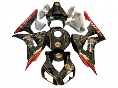 Carénages Moto Honda CBR1000RR 2006-2007 - Noir Brillant Rouge Or BACARDI Abordables