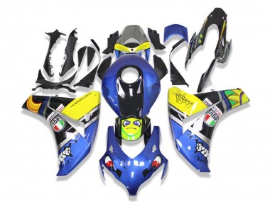 Carénages Moto Honda CBR1000RR 2008-2011 - Bleu Jaune Noir Brillant Requin Abordables