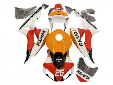 Carénages Moto Honda CBR1000RR 2006-2007 - Orange Blanc Rouge Noir Glossy Repsol 26 Abordables