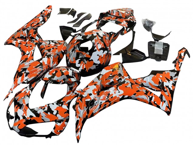 Carénages Moto Honda CBR1000RR 2006-2007 - Noir Orange Argent Camouflage