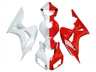 Carénages Moto Honda CBR1000RR 2006-2007 - Blanc Rouge Diviser Abordables