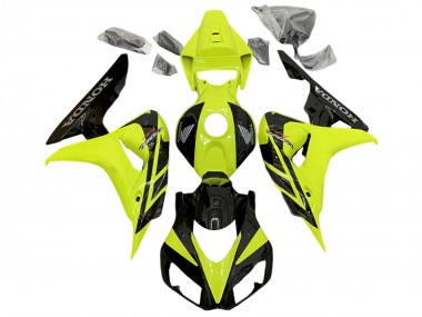Carénages Moto Honda CBR1000RR 2006-2007 - Jaune Noir Brillant Abordables