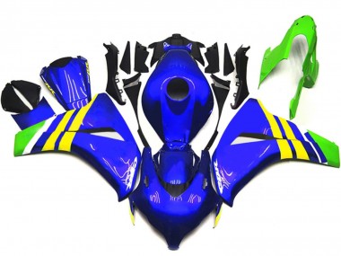 Carénages Moto Honda CBR1000RR 2008-2011 - Bleu Jaune Blanc Vert Abordables