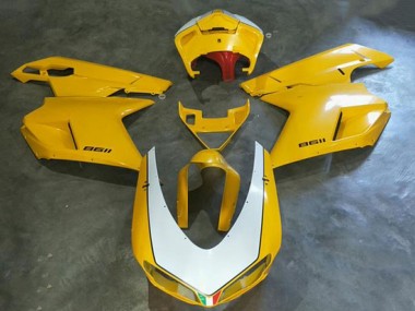 Carénages Moto Kawasaki EX250 2008-2012 - Blanc Jaune Abordables