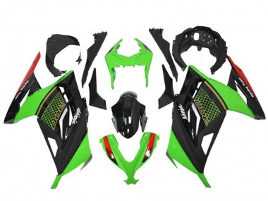 Carénages Moto Kawasaki Ninja 300 EX300R 2013-2024 - Vert Rouge Noir Rayon de Miel Abordables