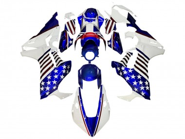 Carénages Moto Honda CBR1000RR 2017-2023 - Blanc Bleu Rouge Étoile Abordables