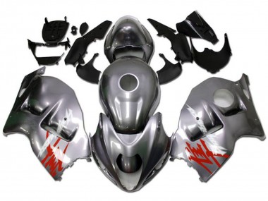 Carénages Moto Suzuki GSXR 1300 Hayabusa 1996-2007 - Argent Rouge Blanc Décalque Abordables