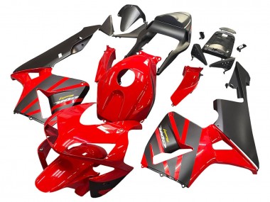 Carénages Moto Honda CBR600RR 2003-2004 - Rouge Noir Mat Courses Abordables