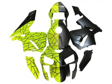 Carénages Moto Honda CBR600RR 2003-2004 - Fluorescent Vert Noir Mat Abordables
