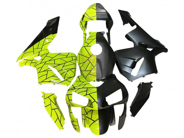Carénages Moto Honda CBR600RR 2003-2004 - Fluorescent Vert Noir Mat