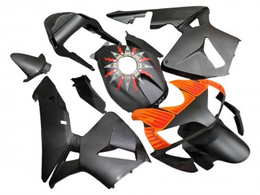 Carénages Moto Honda CBR600RR 2003-2004 - Noir Mat Orange Abordables