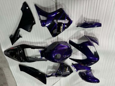 Carénages Moto Honda CBR600RR 2003-2004 - Bleu Foncé Noir Brillant Abordables