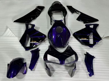 Carénages Moto Honda CBR600RR 2003-2004 - Bleu Foncé Noir Brillant Abordables