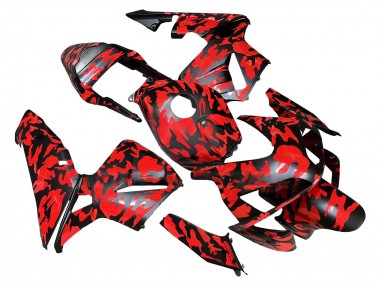 Carénages Moto Honda CBR600RR 2003-2004 - Noir Rouge Gris Camouflage Abordables