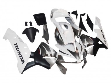 Carénages Moto Honda CBR600RR 2003-2004 - Blanc Noir Mat Courses Abordables
