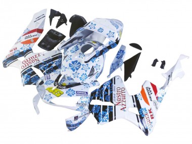 Carénages Moto Honda CBR600RR 2003-2004 - Blanc Bleu Rouge Nastro Azzurro 46 Abordables
