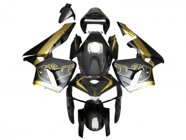Carénages Moto Honda CBR600RR 2005-2006 - Noir Or Fibre de Carbone Abordables