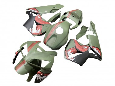 Carénages Moto Honda CBR600RR 2005-2006 - Vert Rouge Requin Abordables