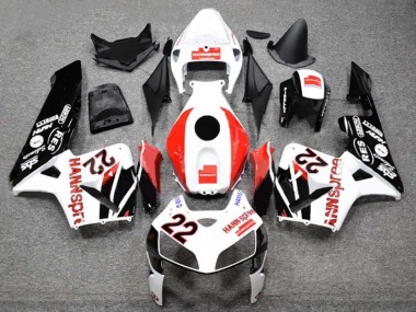 Carénages Moto Honda CBR600RR 2005-2006 - Blanc Rouge Noir Brillant HannSpree 22 Abordables