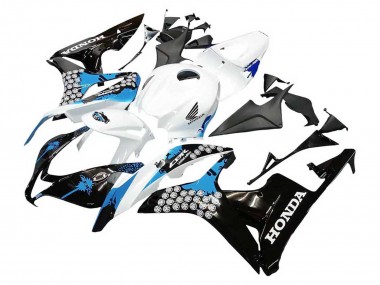 Carénages Moto Honda CBR600RR 2007-2008 - Blanc Bleu Clair Noir Brillant Abordables