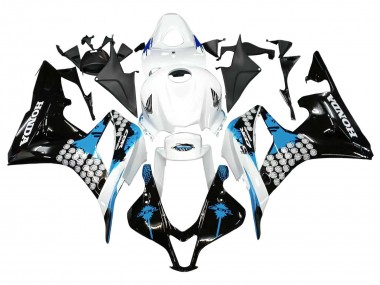 Carénages Moto Honda CBR600RR 2007-2008 - Blanc Bleu Clair Noir Brillant Abordables