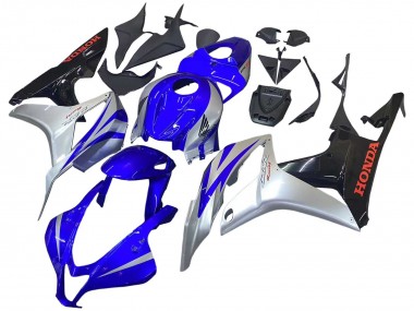 Carénages Moto Honda CBR600RR 2007-2008 - Argent Bleu Noir Brillant Courses Abordables