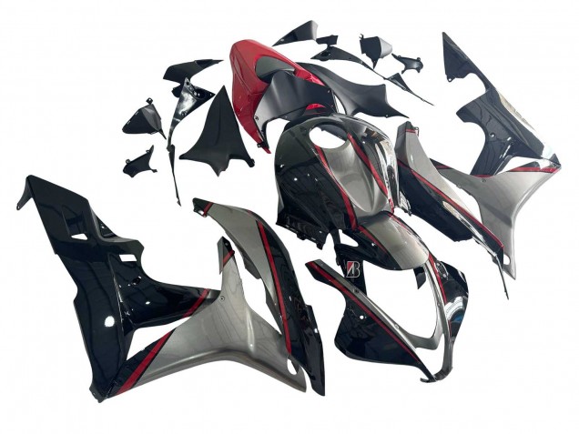 Carénages Moto Honda CBR600RR 2007-2008 - Argent Rouge Noir Brillant