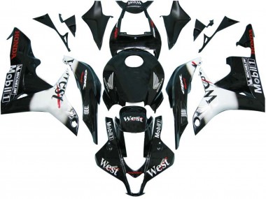 Carénages Moto Honda CBR600RR 2007-2008 - Noir Brillant Blanc West Abordables