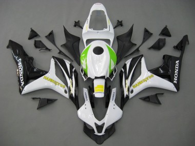 Carénages Moto Honda CBR600RR 2007-2008 - Blanc Vert Jaune Noir Brillant Hannspree Abordables