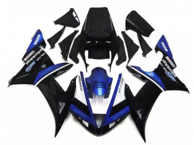 Carénages Moto Yamaha YZF R1 2002-2003 - Noir Blanc Bleu Abordables