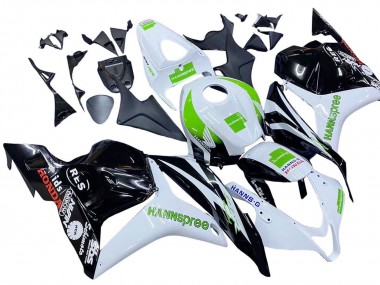 Carénages Moto Honda CBR600RR 2009-2012 - Blanc Vert Noir Brillant Hannspree Abordables