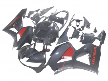 Carénages Moto Honda CBR600RR 2013-2023 - Noir Fibre de Carbone Rouge Abordables