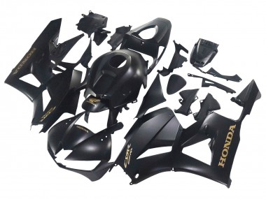 Carénages Moto Honda CBR600RR 2013-2023 - Noir Mat Or Décalque Abordables