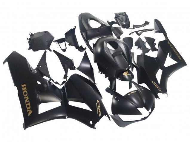 Carénages Moto Honda CBR600RR 2013-2023 - Noir Mat Or Décalque