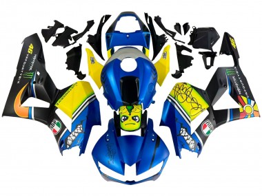 Carénages Moto Honda CBR600RR 2013-2023 - Bleu Jaune Noir Mat Vert Monstre Requin Abordables