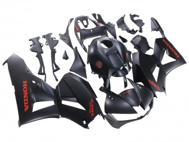 Carénages Moto Honda CBR600RR 2013-2023 - Noir Mat Rouge Décalque Abordables