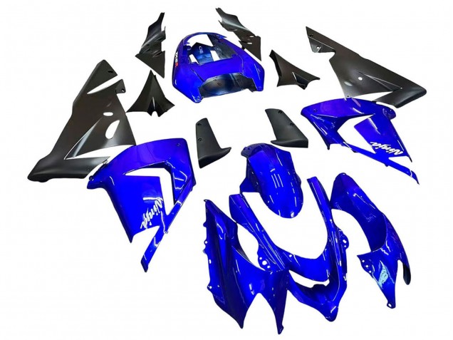 Carénages Moto Kawasaki ZX10R 2004-2005 - Bleu Noir Ninja
