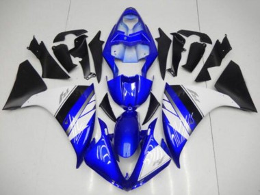 Carénages Moto Yamaha YZF R1 2009-2011 - Bleu Blanc Noir Mat Abordables