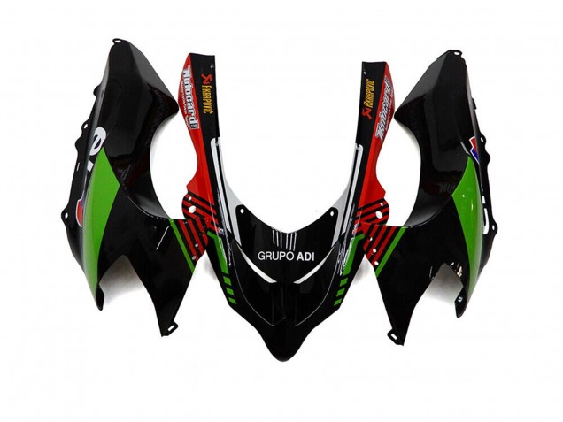 Carénages Moto Kawasaki ZX10R 2004-2005 - Blanc Noir Vert Elf
