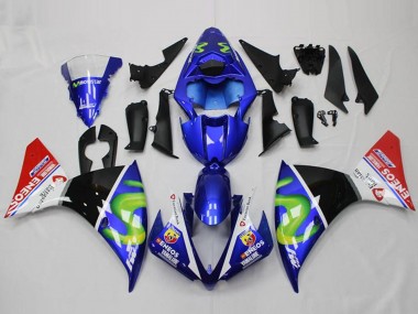 Carénages Moto Yamaha YZF R1 2012-2014 - Bleu Blanc Rouge Noir Brillant Vert ENEOS Yamalube Abordables