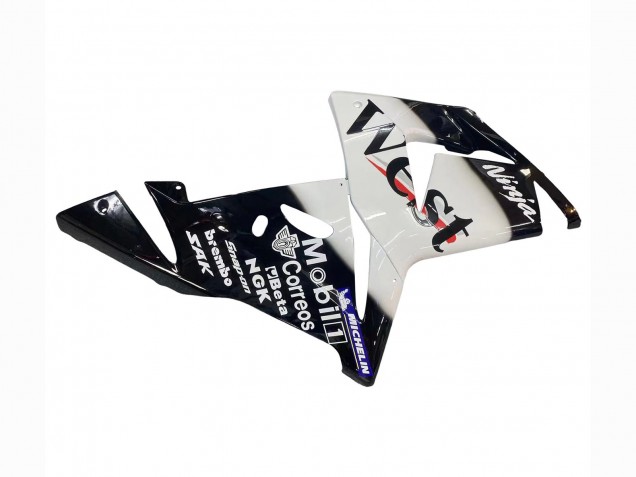 Carénages Moto Kawasaki ZX10R 2004-2005 - Blanc Noir West Ninja