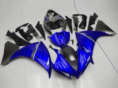 Carénages Moto Yamaha YZF R1 2012-2014 - Bleu Blanc Noir Brillant Abordables