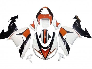 Carénages Moto Kawasaki ZX10R 2006-2007 - Blanc Orange Noir Abordables