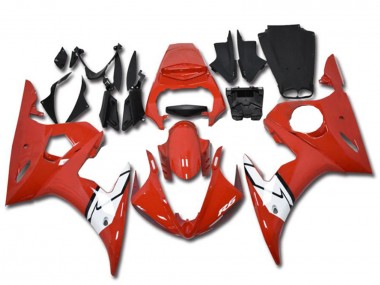 Carénages Moto Yamaha YZF R6 2003-2004 - Rouge Blanc Abordables
