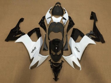 Carénages Moto Kawasaki ZX10R 2008-2010 - Blanc Noir Brillant Abordables