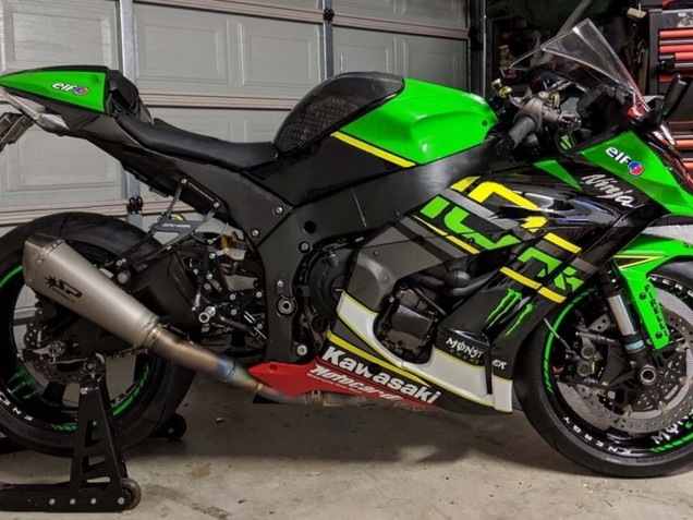 Carénages Moto Kawasaki ZX10R 2011-2015 - Vert Jaune Noir Blanc Elf Monstre