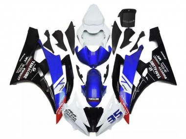Carénages Moto Yamaha YZF R6 2006-2007 - Blanc Bleu Noir Brillant Yamalube Becker Carbon Abordables